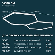 Накладной линейный светодиодный светильник Apeyron Net 30-21 4