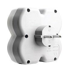 Разветвитель сетевой на 3 выхода с/з, Stekker, 250В, 16А, USB A+Type C, 2,4А, PD, белый/серый ADP16-17-20 50110 2