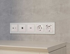 Комплект механизма TV розетки проходной AMBRELLA VOLT ALFA Жемчуг 5-1000 MHz 4dB QUANT (AP2130, VM211) MA213030 1