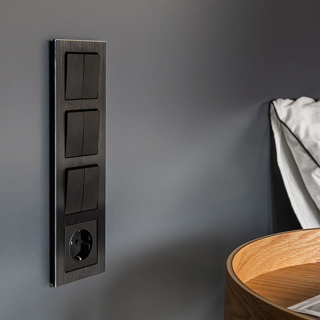 Выключатель Werkel двухклавишный черный матовый W1120008 4690389156700 Фото № 19