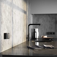 Выключатель одноклавишный влагозащищенный Werkel Gallant черный/хром W5010235 4690389164040 1