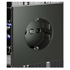Розетка встраиваемая Voltum S70 с заземлением и защитными шторками, 16А, (титан) VLS040206 4