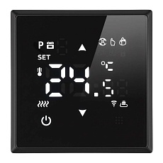 Терморегулятор Wi-Fi (механизм), Stekker, 250В, 3500Вт Эмили, RSW00-5119-05, черный уголь, soft touch 50377