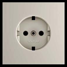 Накладка для розетки с заземлением S70 (кашемир) Voltum VLS000603 1