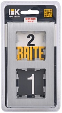 Рамка 2-постовая IEK Brite РУ-2-1-БрА алюминий BR-M22-M-K47 1