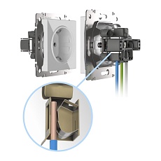 Розетка с заземлением, безвинтовой зажим Werkel слоновая кость W1171303 4690389155772 1