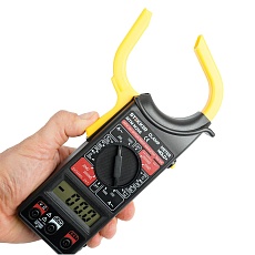 Клещи токоизмерительные, 1999 отсчетов, батарея крона, ручная регулировка, черный/желтый MTM M266 49996 4