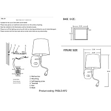 Бра Crystal Lux Pablo AP2 Black/Black-Gold 1