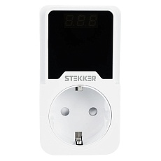 Реле напряжения для розетки регулируемое Stekker VPR-200W, 230В,16A,белый 50689 5