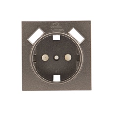 Валенсия лицевая панель розетки 1-местной с/з 16А графит с защ. штор. с 2 USB 2,1А EKF PROxima ESR16-L-028-60-2USB
