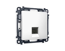 Комплект механизма компьютерной розетки AMBRELLA VOLT ALFA Белый матовый RJ-45(8P8C) CAT6 с шторкой QUANT (AP1320, VM188) MA132010