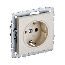 Розетка 2P+PE IEK Brite со шторками бежевая BR-R14-16-K10