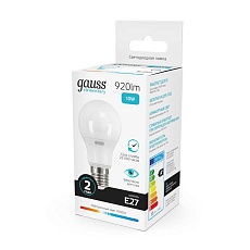 Лампа светодиодная Gauss E27 10W 4100K матовая 23220 1