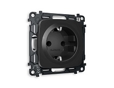 Комплект механизма электрической розетки AMBRELLA VOLT OMEGA Черный матовый с/з и шторками QUANT (OP8070, VM141) MO807010