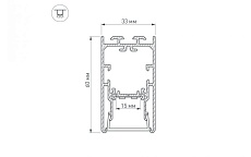 Профиль с рассеивателем Arlight S2-LINE-3360-2500 ANOD+OPAL 021171 3
