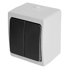 Выключатель двухклавишный Stekker Велена серый-графит PSW10-121-54 32753