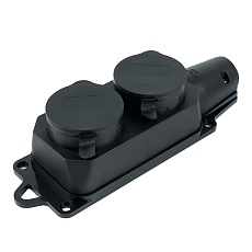Розетка переносная 2P+PE Stekker черный RST16-22-44 32738