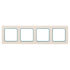 Стокгольм Рамка 4-местная белая с линией цвета синий EKF PROxima EAM-G-305-30