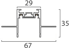 Шинопровод магнитный встраиваемый Italline Kreator IT09-9021 black tube 2