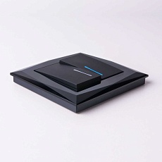 Выключатель Werkel двухклавишный с подсветкой черный матовый W1120108 4690389156717 2