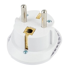 Адаптер-переходник для евровилки с/з, ультраплоский, Stekker ADP16-06-20W, 250В, 16A, IP20,белый 50412 5