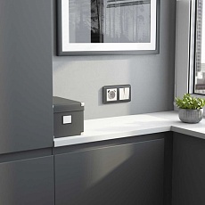 Выключатель двухклавишный с подсветкой Werkel перламутровый рифленый W1120113 4690389160905 1