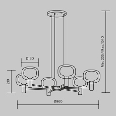 Подвесная люстра Maytoni Vision MOD411PL-06G 3