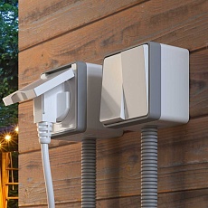 Розетка влагозащищенная с заземлением с защитной крышкой и шторками Werkel Gallant белый W5071201 4690389164583 1