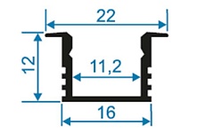 Профиль встраиваемый с рассеивателем серебро 1м. Apeyron 08-11 1