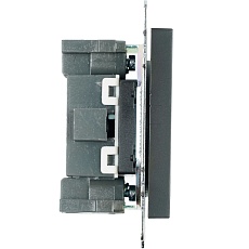 Розетка 2P Stekker Катрин со шторками черный GLS10-7109-05 39609 5