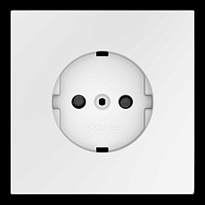 Накладка для розетки с заземлением и защитными шторками S70 (белый матовый) Voltum VLS000702 1