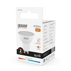 Лампа светодиодная Gauss GU10 5.5W 3000K матовая 13616 3