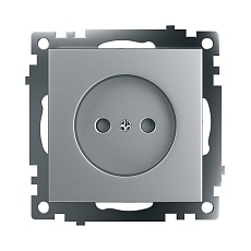 Розетка 2P Stekker Катрин со шторками серебро GLS10-7109-03 39581 1