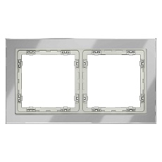 Рамка стеклянная Voltum S70 на 2 поста, (сталь, стекло) VLS110205