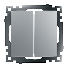 Выключатель двухклавишный Stekker Катрин серебро GLS10-7104-03 39578 3