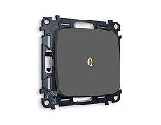 Комплект механизма 1-кл выключателя AMBRELLA VOLT с подсветкой 3200K OMEGA Графит мягкое касание QUANT (OP9020, VM101, G11Y) MO902010