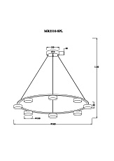 Подвесная светодиодная люстра MyFar Milla MR2310-8PL 1