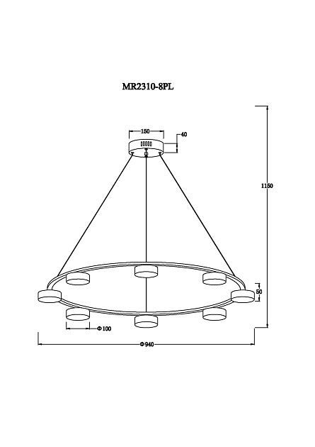 Подвесная светодиодная люстра MyFar Milla MR2310-8PL Фото № 2