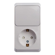 Блок розетка-выключатель Systeme Electric Этюд белый BPA16-201B