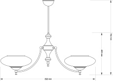 Подвесной светильник KUTEK San Marino Klosz SAN-ZW-2(P)CR 2
