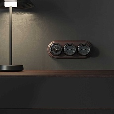 Выключатель двухклавишный на 4 положения Werkel Ретро черный W5620008 4690389166747 2