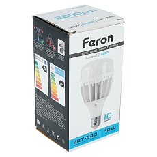 Лампа светодиодная Feron E27-E40 30W 6400K матовая LB-65 25537 1