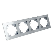 Рамка 4-постовая Stekker Катрин серебро GFR00-7004-03 39534 2