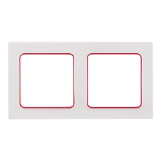 Стокгольм Рамка 2-местная белая с линией цвета красный EKF PROxima EXM-G-305-20