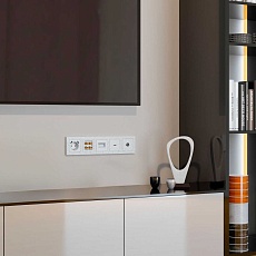 Акустическая розетка Werkel Hammer х4 белый W1285001 4690389163104 3