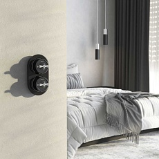 Переключатель-выключатель Werkel одноклавишный Retro черный W5612008 4690389166716 1