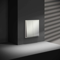 Перекрестный переключатель встраиваемый S70 двухклавишный 10А, (сталь) Voltum VLS020505 4