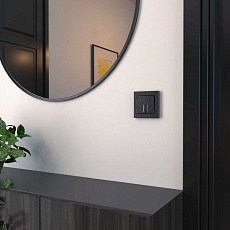 Выключатель Werkel Hammer двухклавишный проходной с подсветкой черный W1222108 4690389162640 2