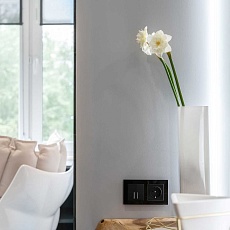 Выключатель Werkel двухклавишный с подсветкой черный матовый W1120108 4690389156717 3