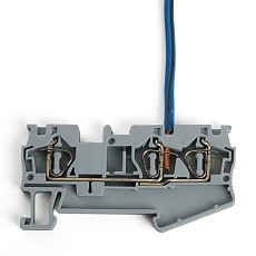 Зажим пружинный, 3-проводной проходной ЗНИ - 2,5 (JXB ST 2,5), серый Stekker 39963 4